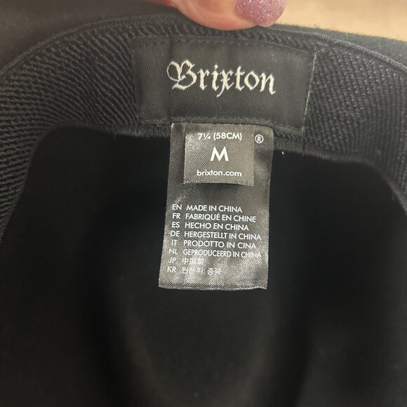 Brixton Felt Wool Cowboy Cowgirl Hat Embroidered Flowers 7 1/4 M Black main image 4